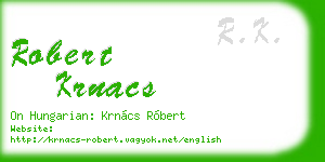 robert krnacs business card