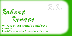 robert krnacs business card